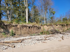 Lake Michigan erosion at Harrington Beach State Park